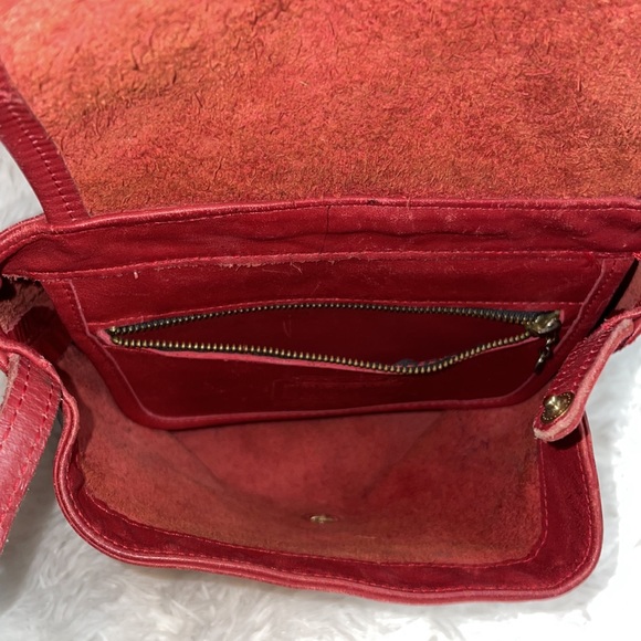 Coach Vintage Rare Red Convertible Backpack Crossbody Shoulder Bag Purse - Picture 13 of 17